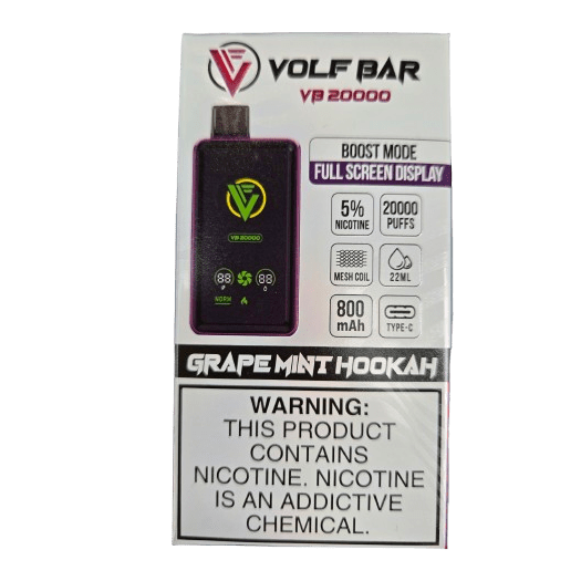 Volf Bar VB 20000 Puffs Disposable Vape - Grape Mint Hookah