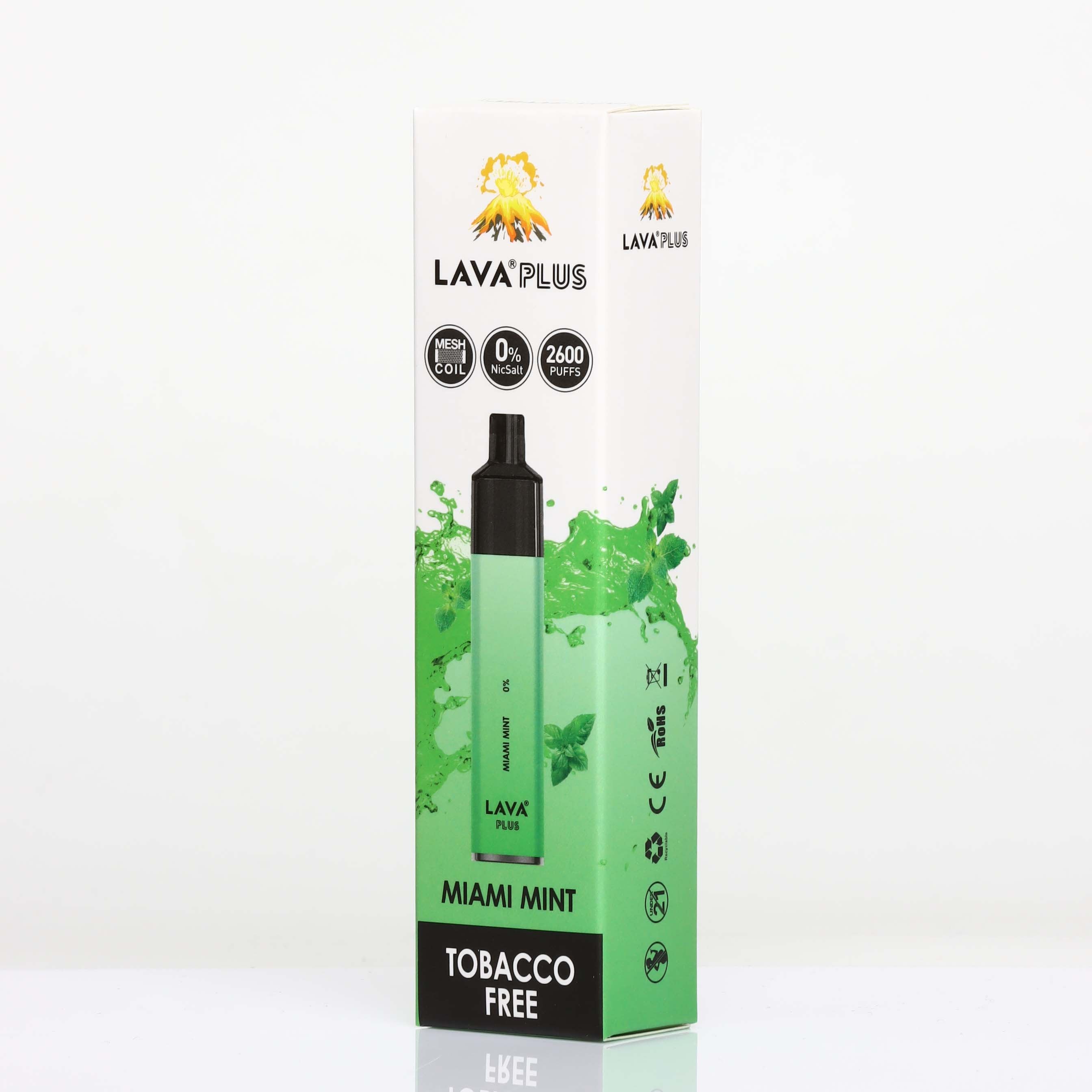 Lava Plus Miami Mint 0% Nicotine Free 2600 Puffs | Vapedeal  VapeDeal.com