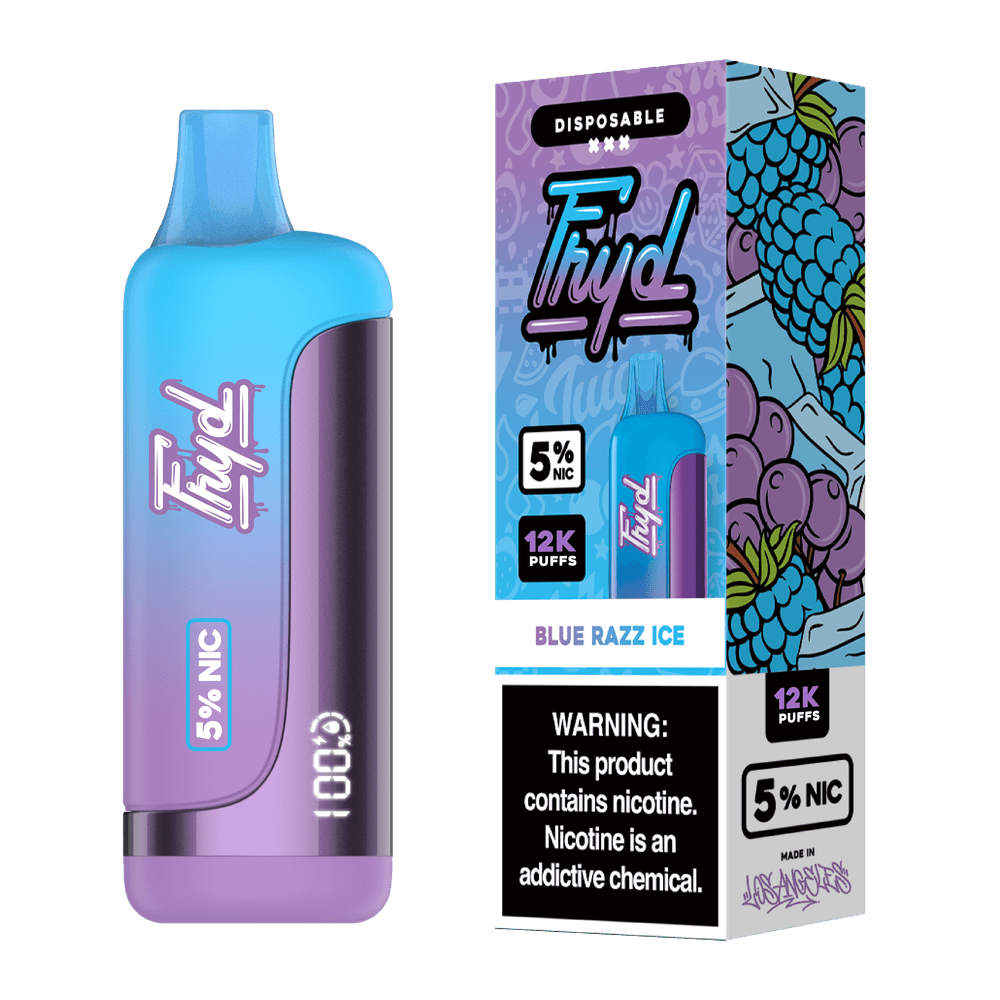 Fryd 12000 Puffs Disposable Vape w/ LCD Display Blue Razz | Vapedeal VapeDeal.com Fryd 12000 Puffs Disposable Vape w/ LCD Display Blue Razz | Vapedeal VapeDeal.com