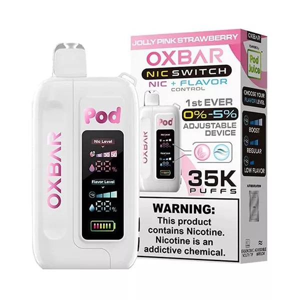 Oxbar Pod x Nic Switch 35000 Puffs Disposable Vape 0%-5% Nicotine - Jo VapeDeal.com Oxbar Pod x Nic Switch 35000 Puffs Disposable Vape 0%-5% Nicotine - Jo VapeDeal.com