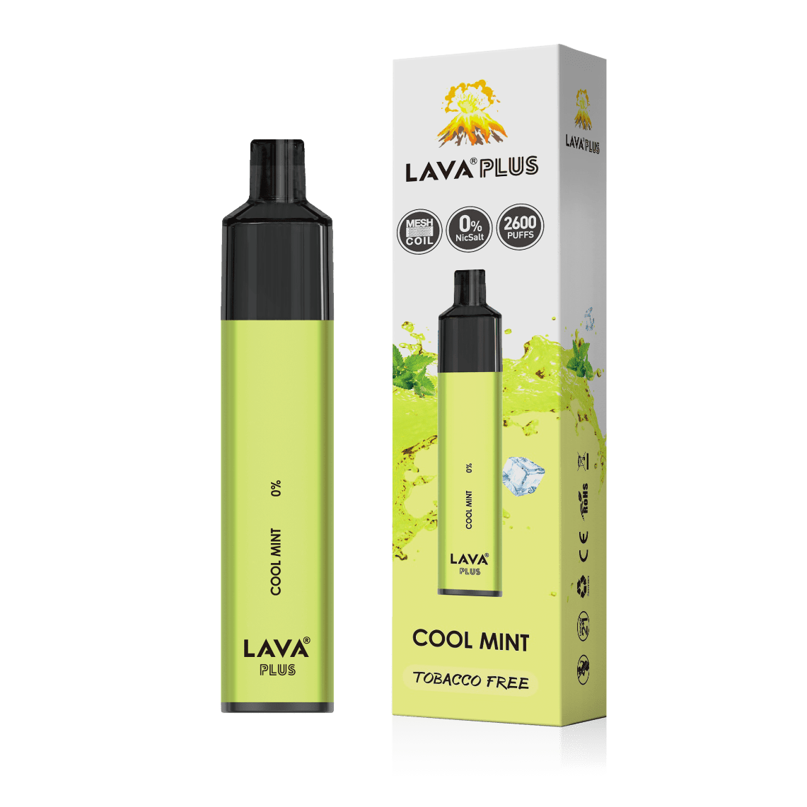 Lava Plus 2600 Puffs Disposable Zero Nicotine Free 0% - Cool Mint