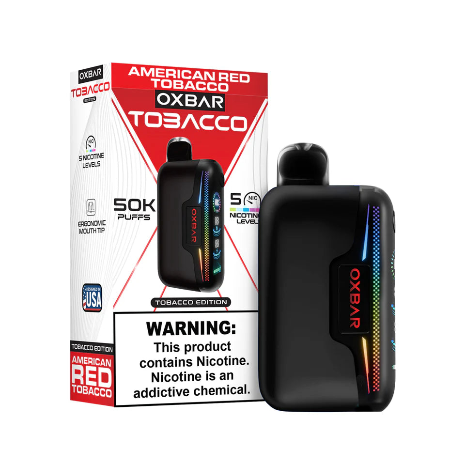 american vape disposable Oxbar Astro Maze 50000 Puffs - American Tobacco Red