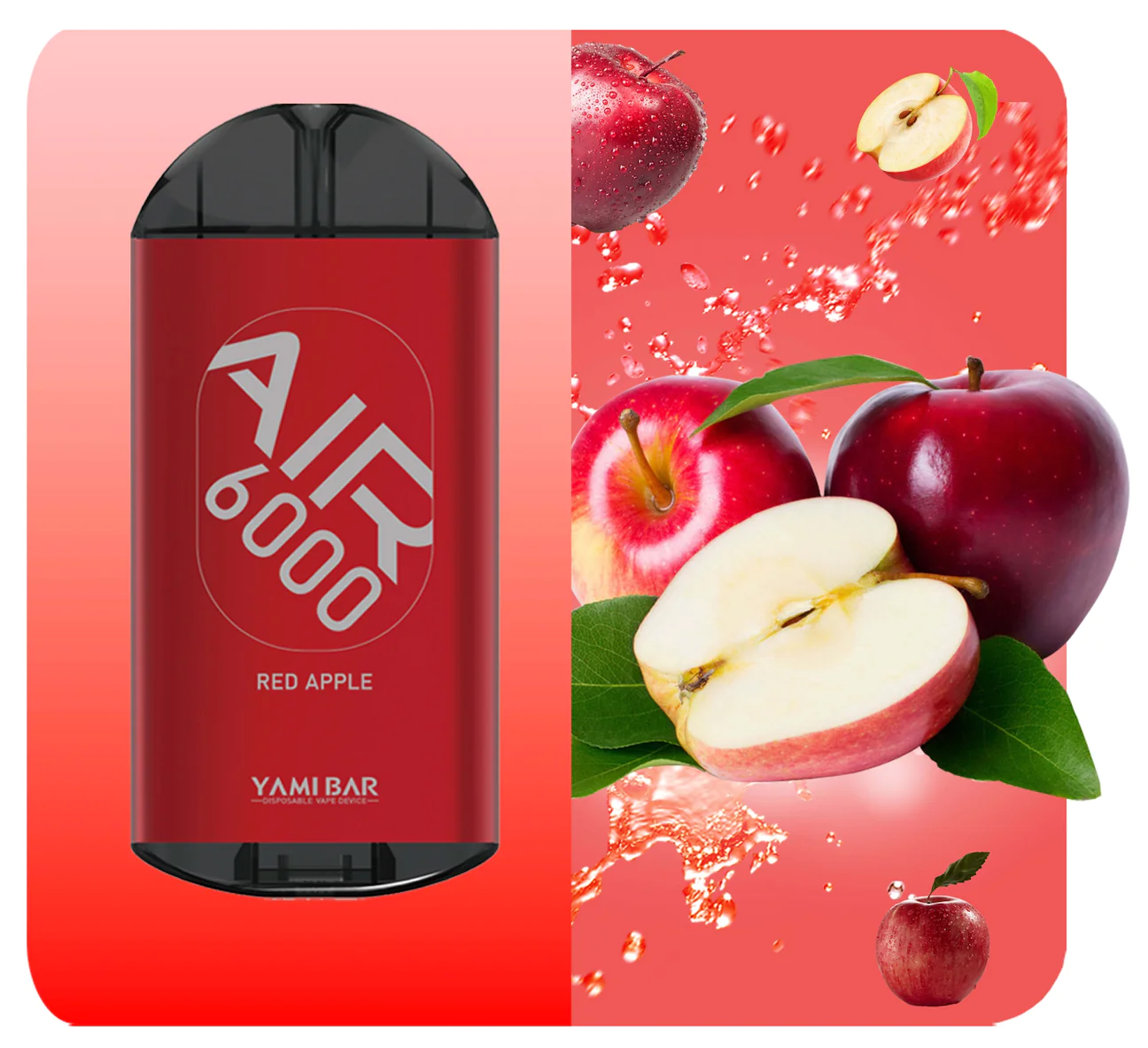 Yami Bar Air 6000 Disposable 6000 Puffs - Red Apple