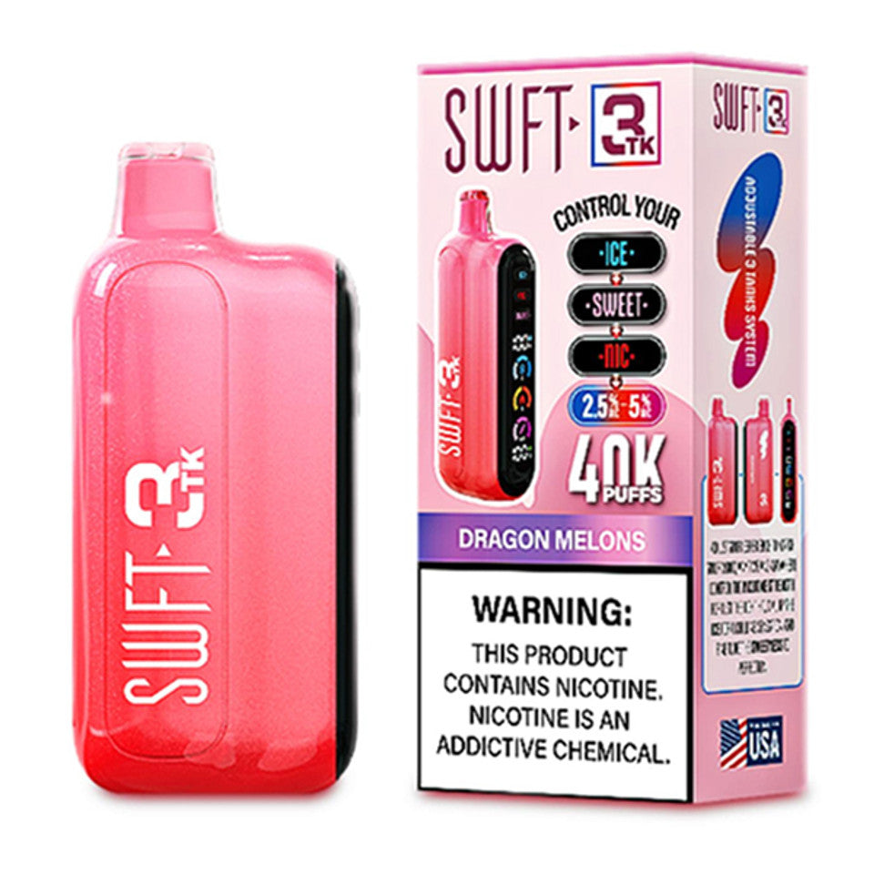 Swft 3TK 40000 Puffs Disposable Vape 40K Adjustable - Dragon Melons VapeDeal.com Swft 3TK 40000 Puffs Disposable Vape 40K Adjustable - Dragon Melons VapeDeal.com