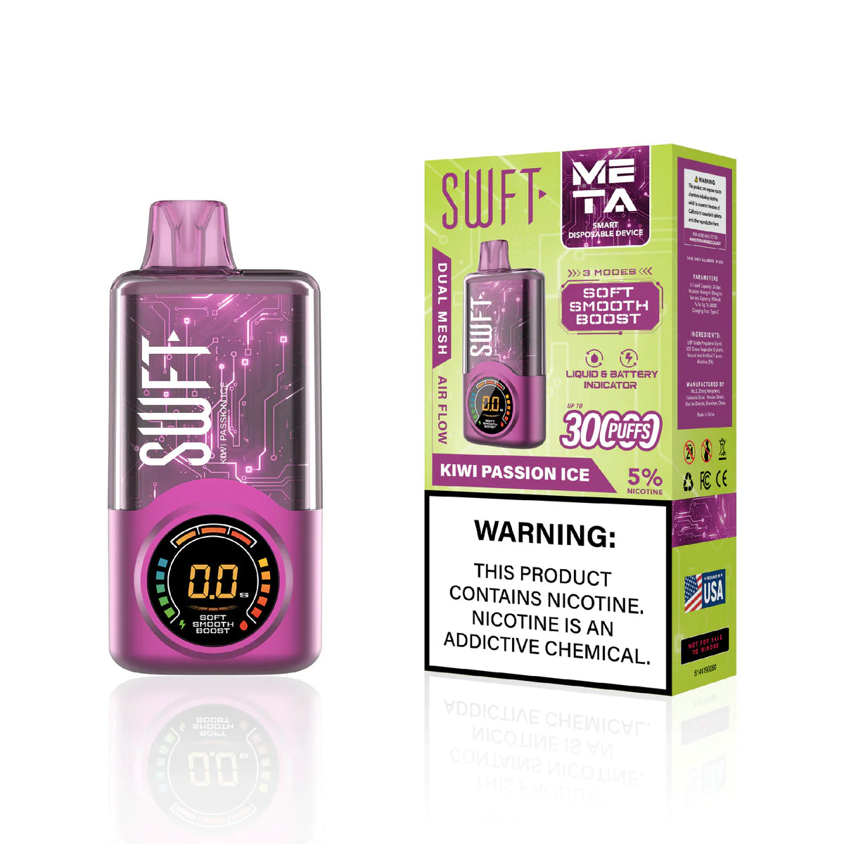 Swft Meta 30000 Puffs Disposable Vape 30K - Kiwi Passion Ice VapeDeal.com Swft Meta 30000 Puffs Disposable Vape 30K - Kiwi Passion Ice VapeDeal.com