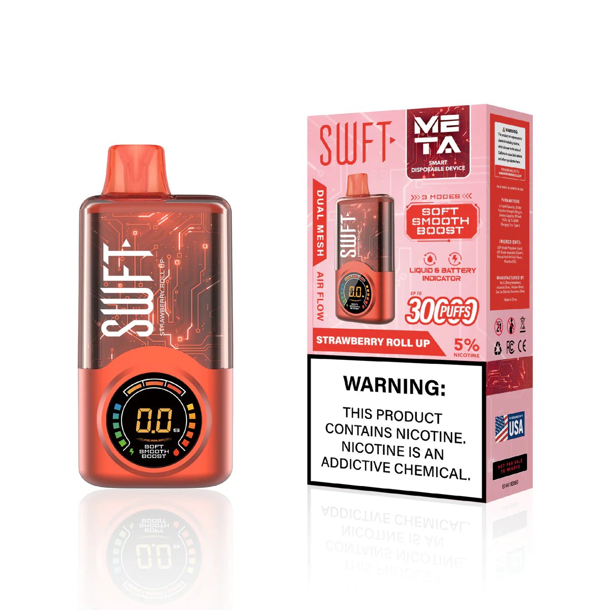 Swft Meta 30000 Puffs Disposable Vape 30K - Strawberry Roll Up VapeDeal.com Swft Meta 30000 Puffs Disposable Vape 30K - Strawberry Roll Up VapeDeal.com