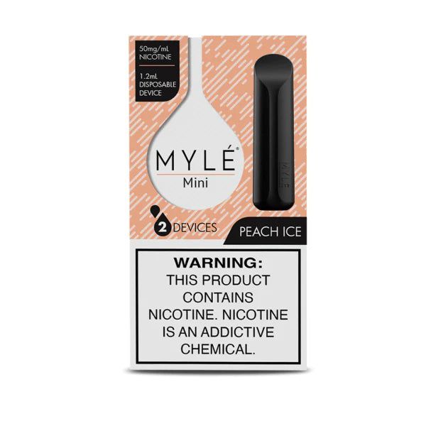 Myle Mini Disposable Pods 320 Puffs - 2 Pack Devices - Peach Ice