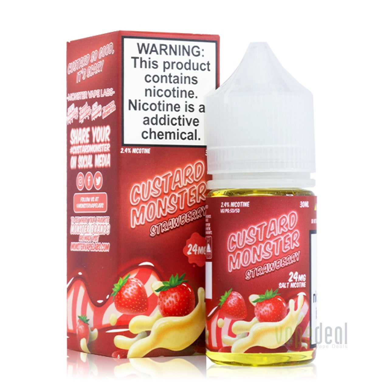Strawberry Custard Monster by Jam Monster Salts - 30ml