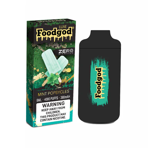 Foodgod Luxe Zero Nicotine Disposable 4000 Puffs 0% Nicotine Free - Mint Popsicles