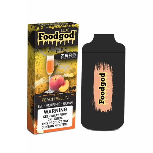 Peach Bellini - Foodgod Luxe ZERO Nic | 4000 Puffs | Only $15.99! VapeDeal.com Peach Bellini - Foodgod Luxe ZERO Nic | 4000 Puffs | Only $15.99! VapeDeal.com