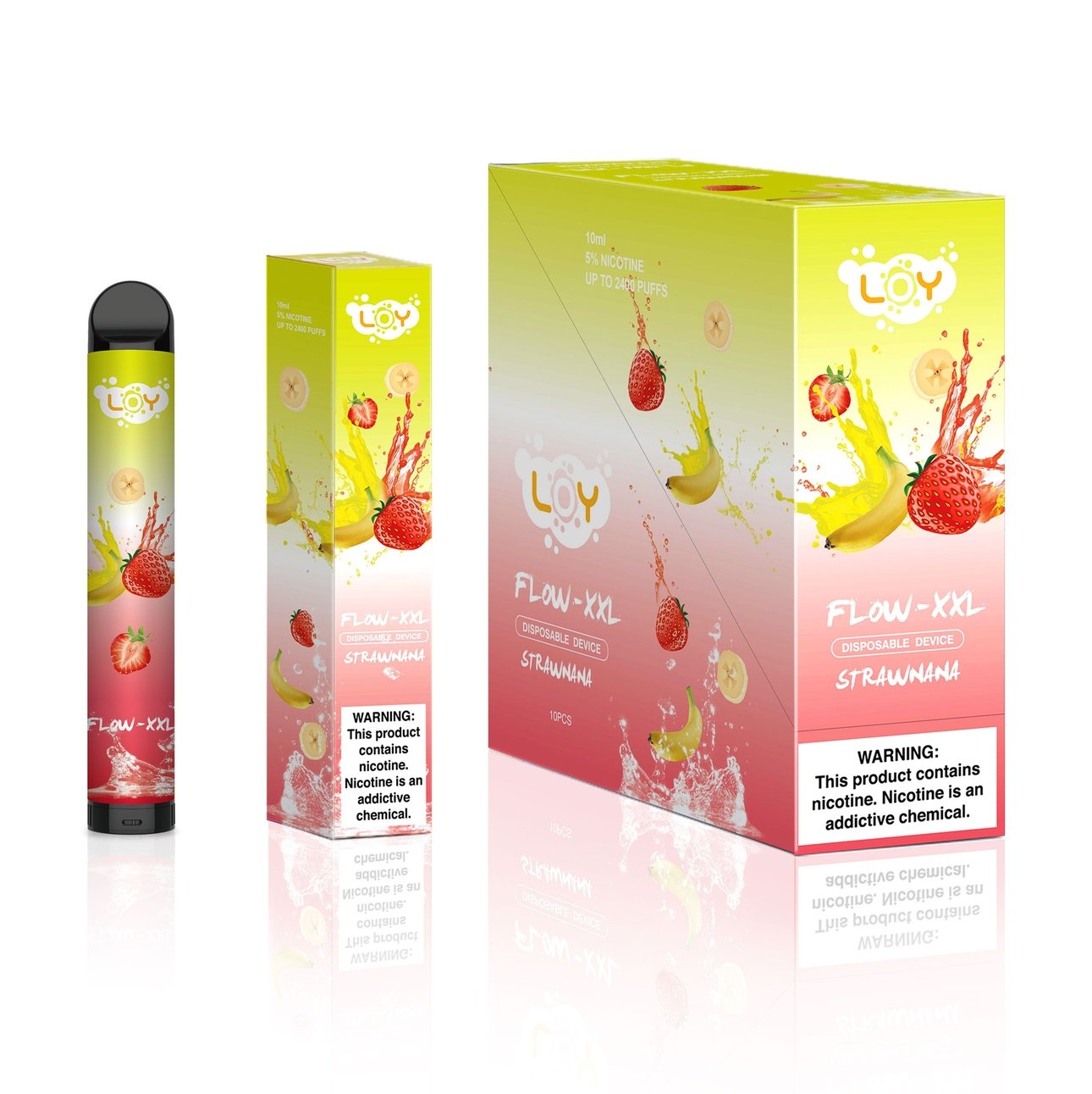 Loy Flow XXL Disposable 2400 Puffs - Strawnana (Strawberry Banana) VapeDeal.com Loy Flow XXL Disposable 2400 Puffs - Strawnana (Strawberry Banana) VapeDeal.com