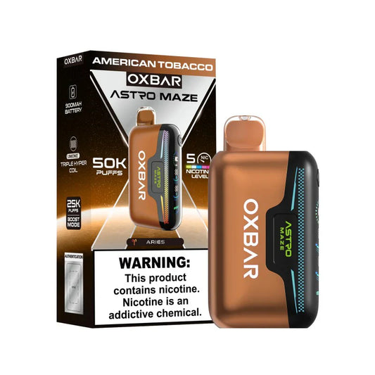 Oxbar Astro Maze 50000 Puffs Disposable Vape 50K - American Tobacco