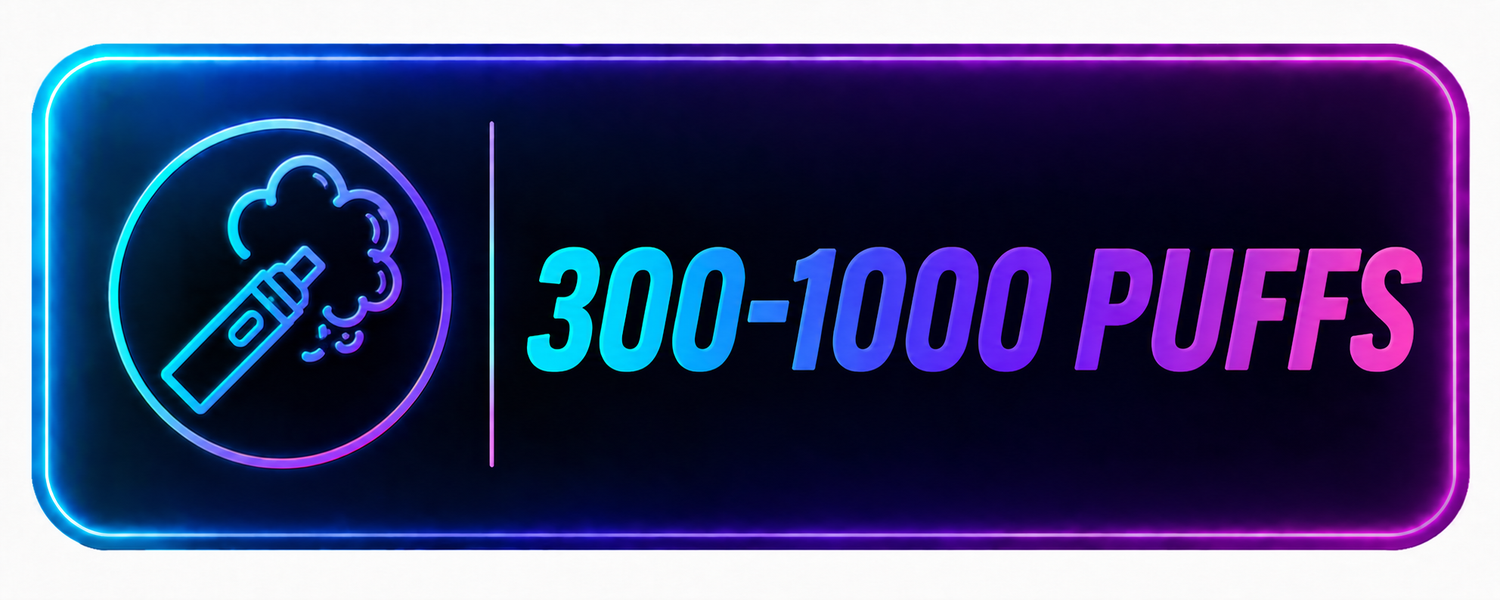 300-1000 Puffs - Fruity Flavors - 0% Nicotine