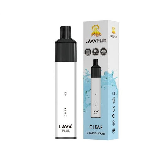 Lava Plus 2600 Puffs Disposable Zero Nicotine Free 0% - Clear