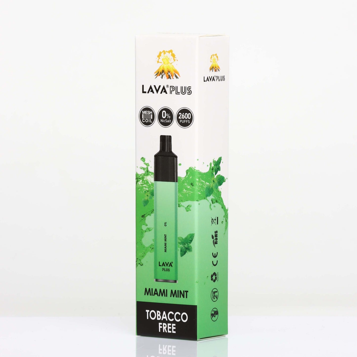 Lava Plus 2600 Puffs Disposable Zero Nicotine Free 0% - Miami Mint