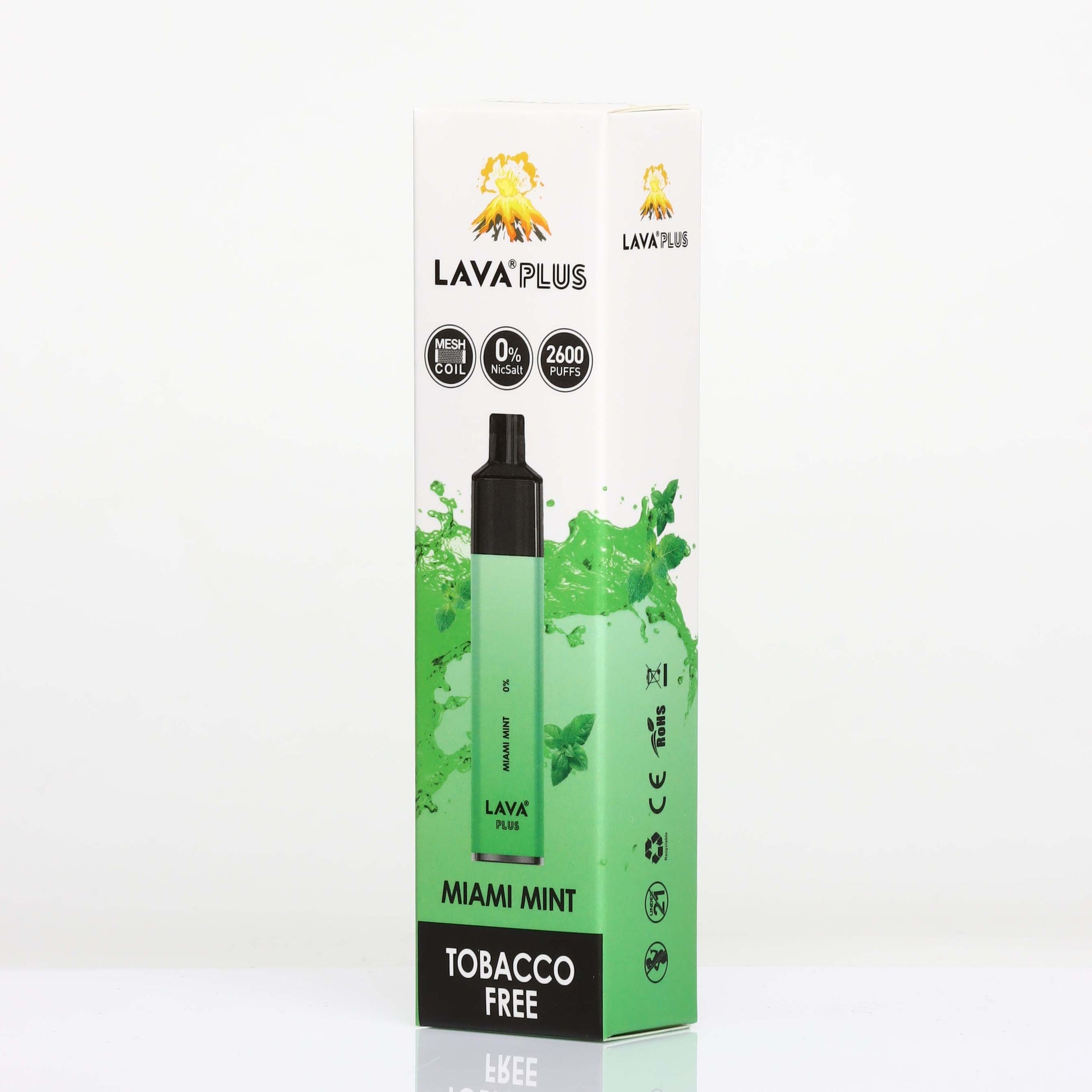 Lava Plus 2600 Puffs Disposable Zero Nicotine Free 0% - Miami Mint