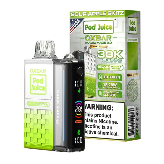 Oxbar Magic Maze 2.0 30000 Puffs Disposable Vape - Sour Apple Skitz Scorpio
