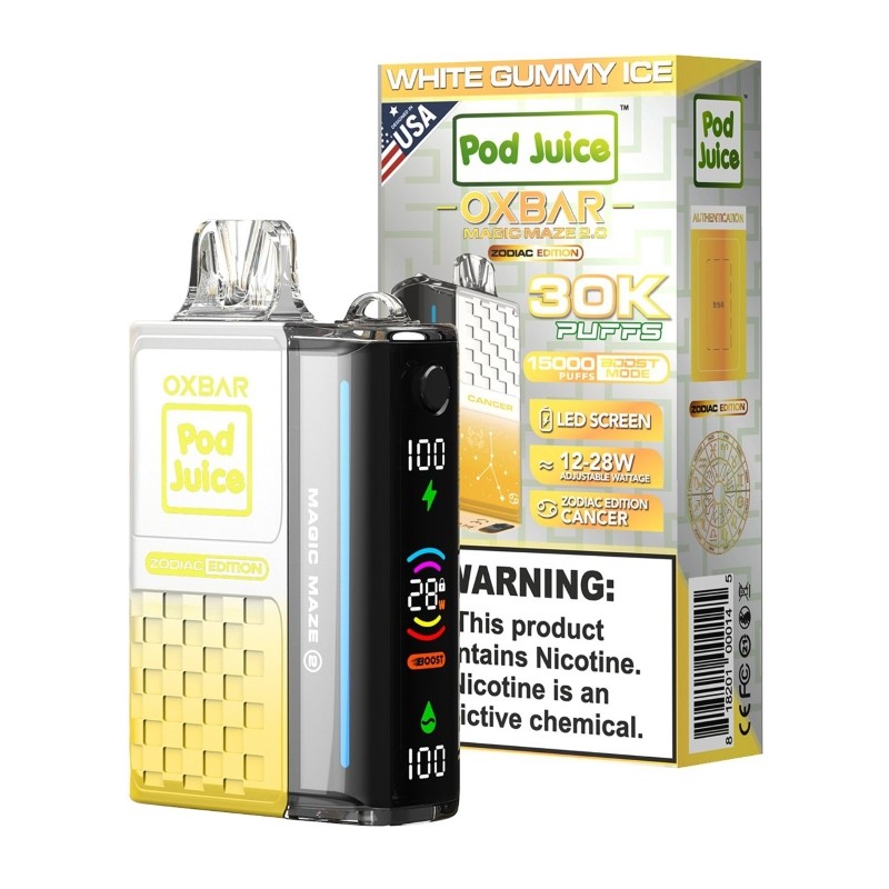 Oxbar Magic Maze 2.0 30000 Puffs - White Gummy Ice (Cancer) | Vapedeal VapeDeal.com Oxbar Magic Maze 2.0 30000 Puffs - White Gummy Ice (Cancer) | Vapedeal VapeDeal.com