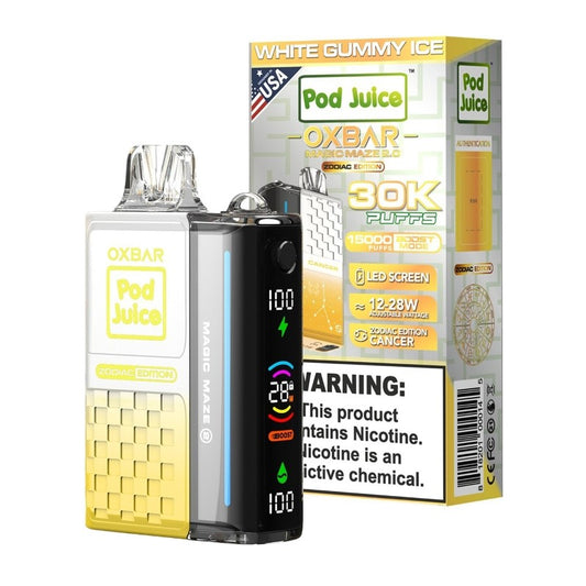 Oxbar Magic Maze 2.0 30000 Puffs Disposable Vape - White Gummy Ice Cancer