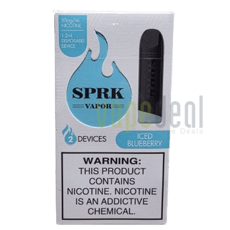 SPRK Disposable Pods 400 Puffs - 2 Pack Devices - Iced Blueberry