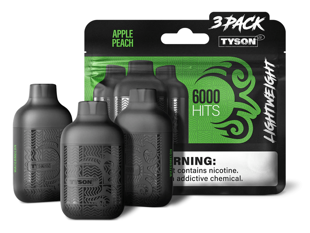 Tyson Vape Vs Geek Bar Tyson 2.0 Lightweight 6000 Puffs 3-Pack Disposable Vape by Mike Tyson Vape Vs Geek Bar Tyson 2.0 Lightweight 6000 Puffs 3-Pack Disposable Vape by Mike