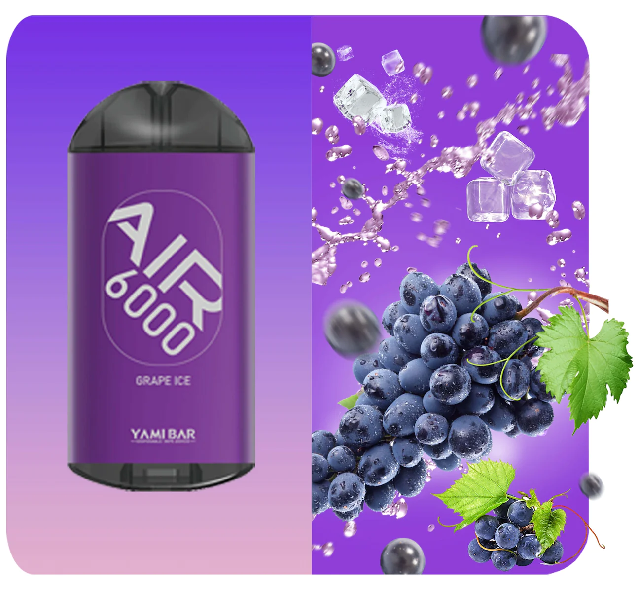 Yami Bar Air 6000 Disposable 6000 Puffs - Grape Ice