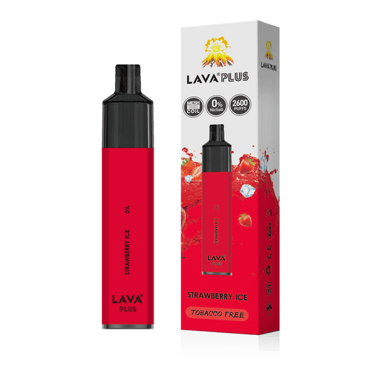 Lava Plus 2600 Puffs Disposable Zero Nicotine Free 0% - Strawberry Ice