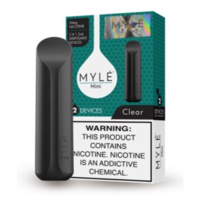 Myle Mini Disposable Pods 320 Puffs - 2 Pack Devices - Clear