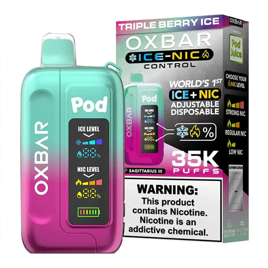 Oxbar Pod x Ice Nic 35000 Puffs Disposable Vape - Triple Berry Ice