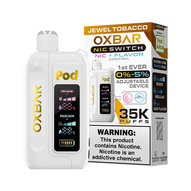 Oxbar Pod x Nic Switch Jewel Tobacco 35000 Puffs | Vapedeal VapeDeal.com Oxbar Pod x Nic Switch Jewel Tobacco 35000 Puffs | Vapedeal VapeDeal.com
