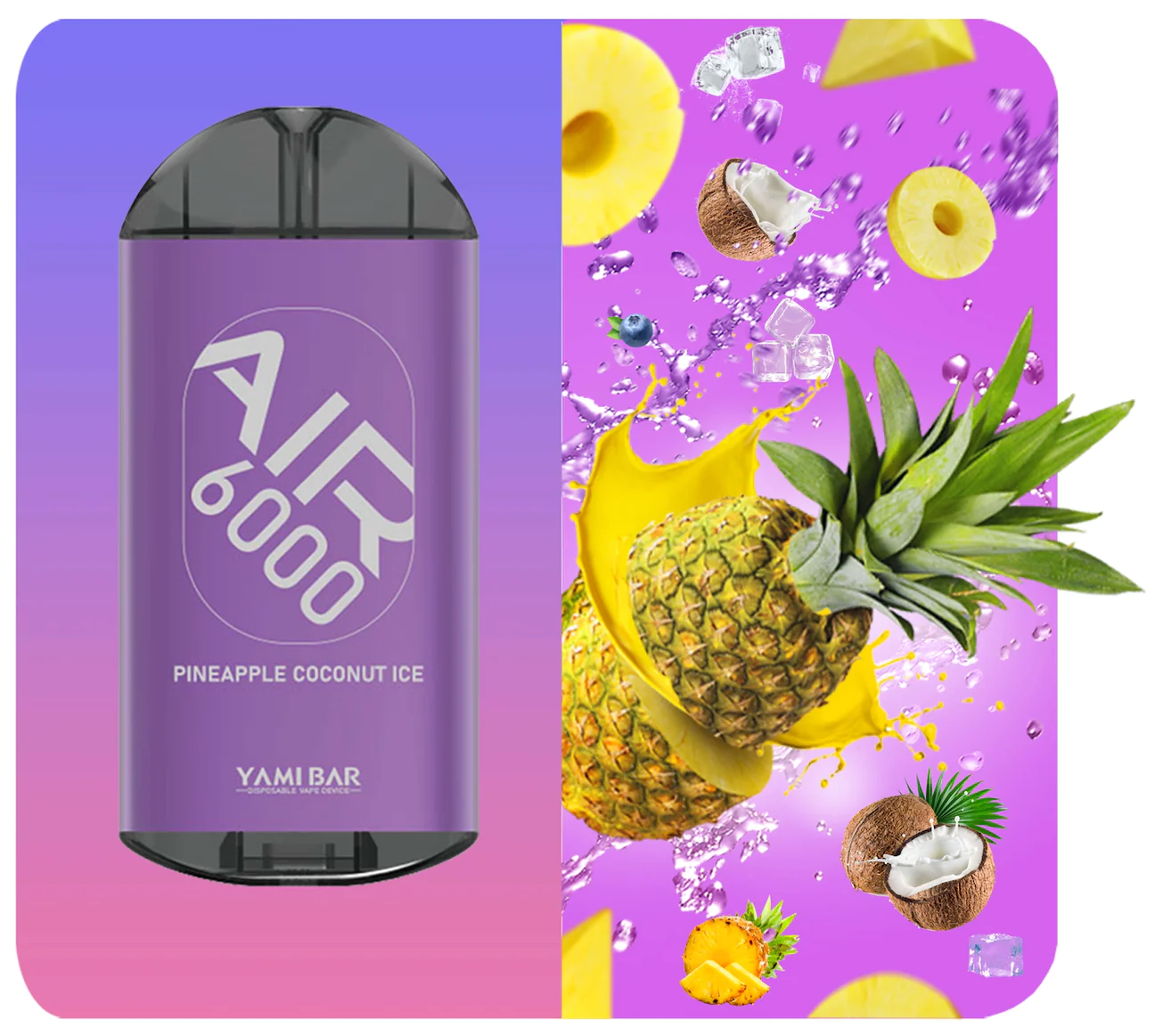 Yami Bar Air 6000 Disposable 6000 Puffs - Pineapple Coconut Ice