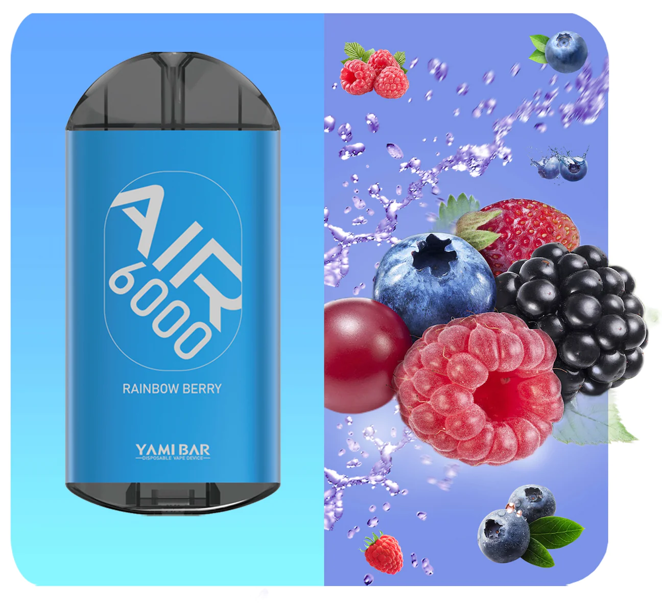 Yami Bar Air 6000 Disposable 6000 Puffs - Rainbow Berry