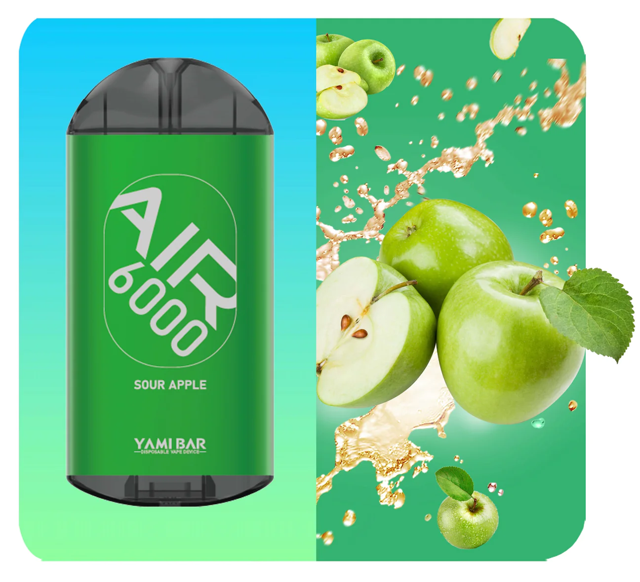 Yami Bar Air 6000 Disposable 6000 Puffs - Sour Apple
