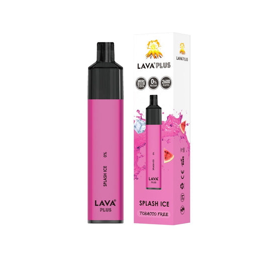 Lava Plus 2600 Puffs Disposable Zero Nicotine Free 0% - Splash Ice