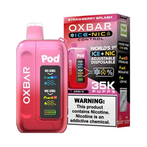 Oxbar Pod x Ice Nic 35000 Puffs Disposable Vape - Strawberry Splash