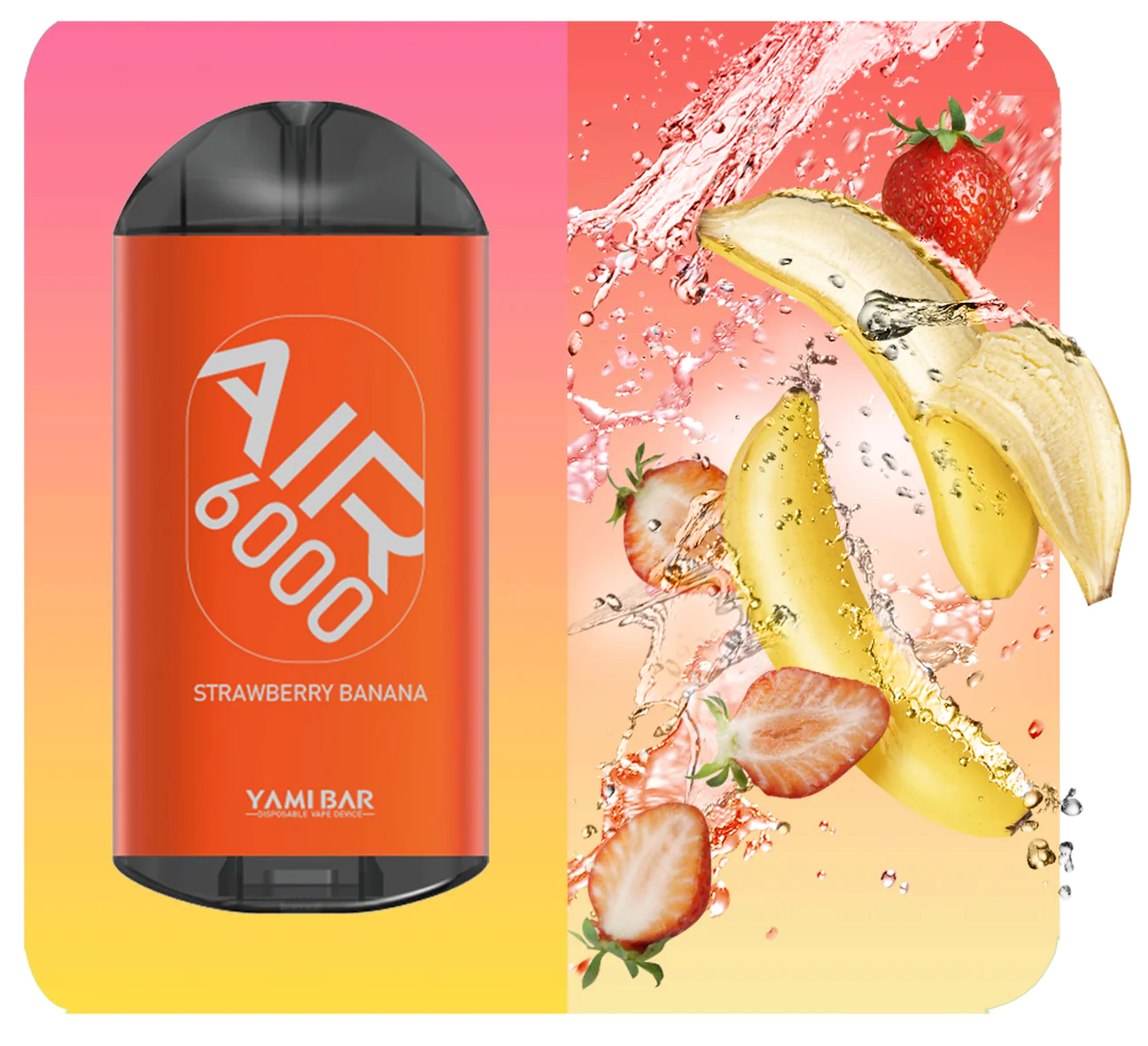 Yami Bar Air 6000 Disposable 6000 Puffs - Strawberry Banana
