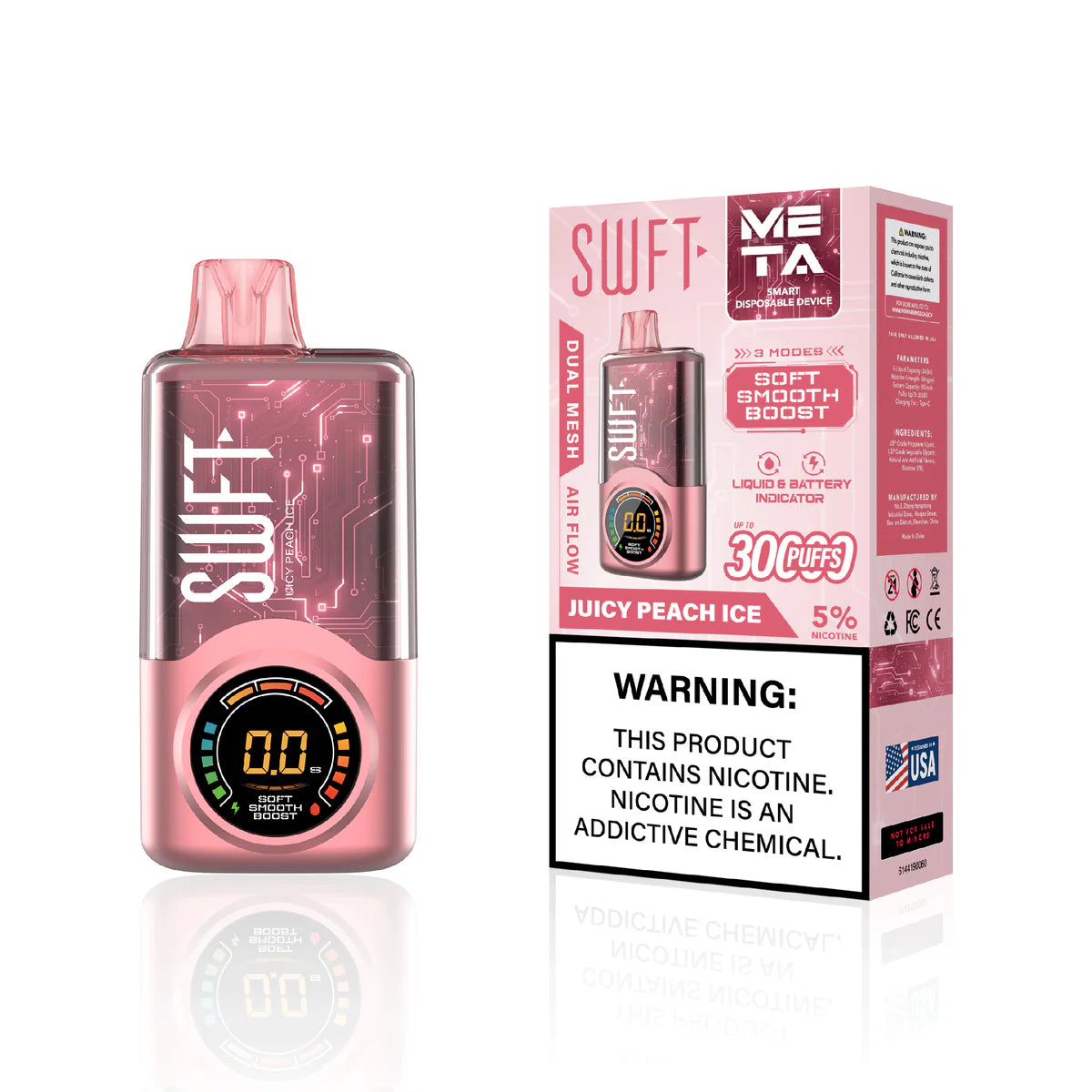 Swft Meta 30000 Puffs Disposable Vape 30K - Juicy Peach Ice VapeDeal.com Swft Meta 30000 Puffs Disposable Vape 30K - Juicy Peach Ice VapeDeal.com