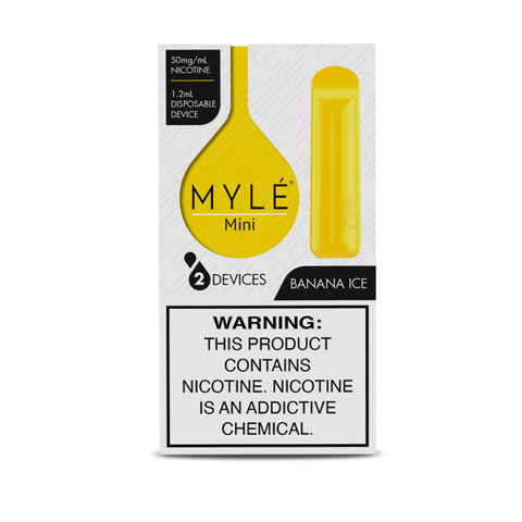 Myle Mini Disposable Pods 320 Puffs - 2 Pack Devices - Banana Ice