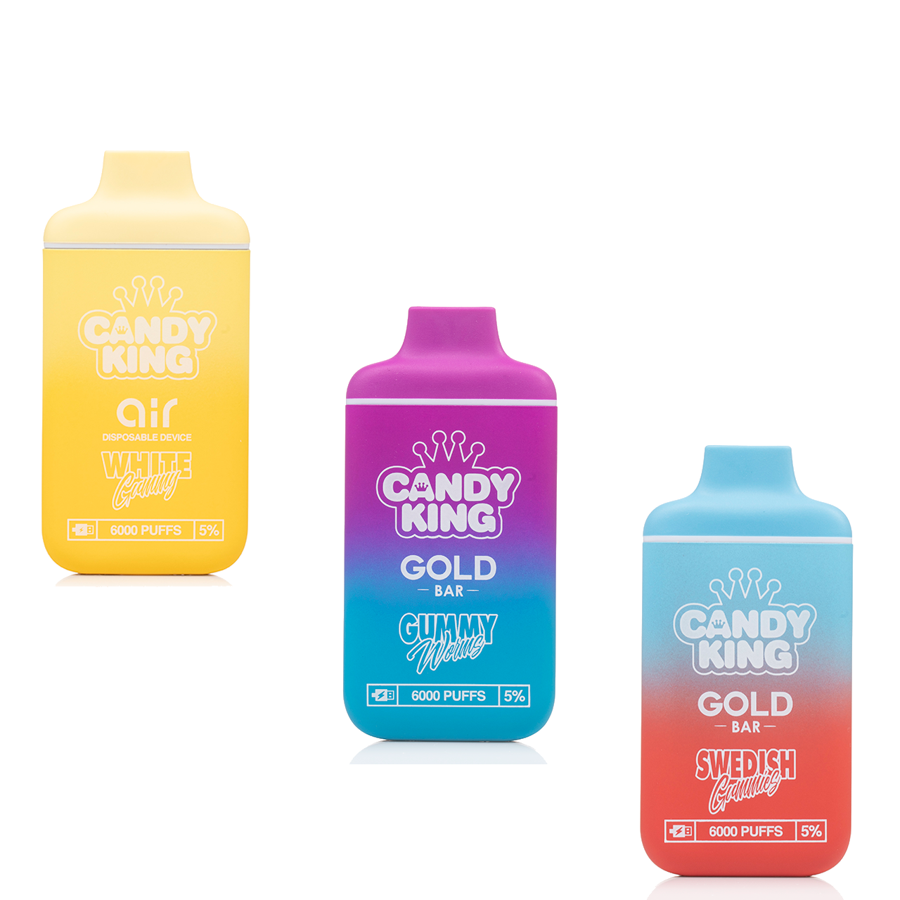 Candy King Gold Bar 6000 Puffs Disposable Vape Variety Bundles