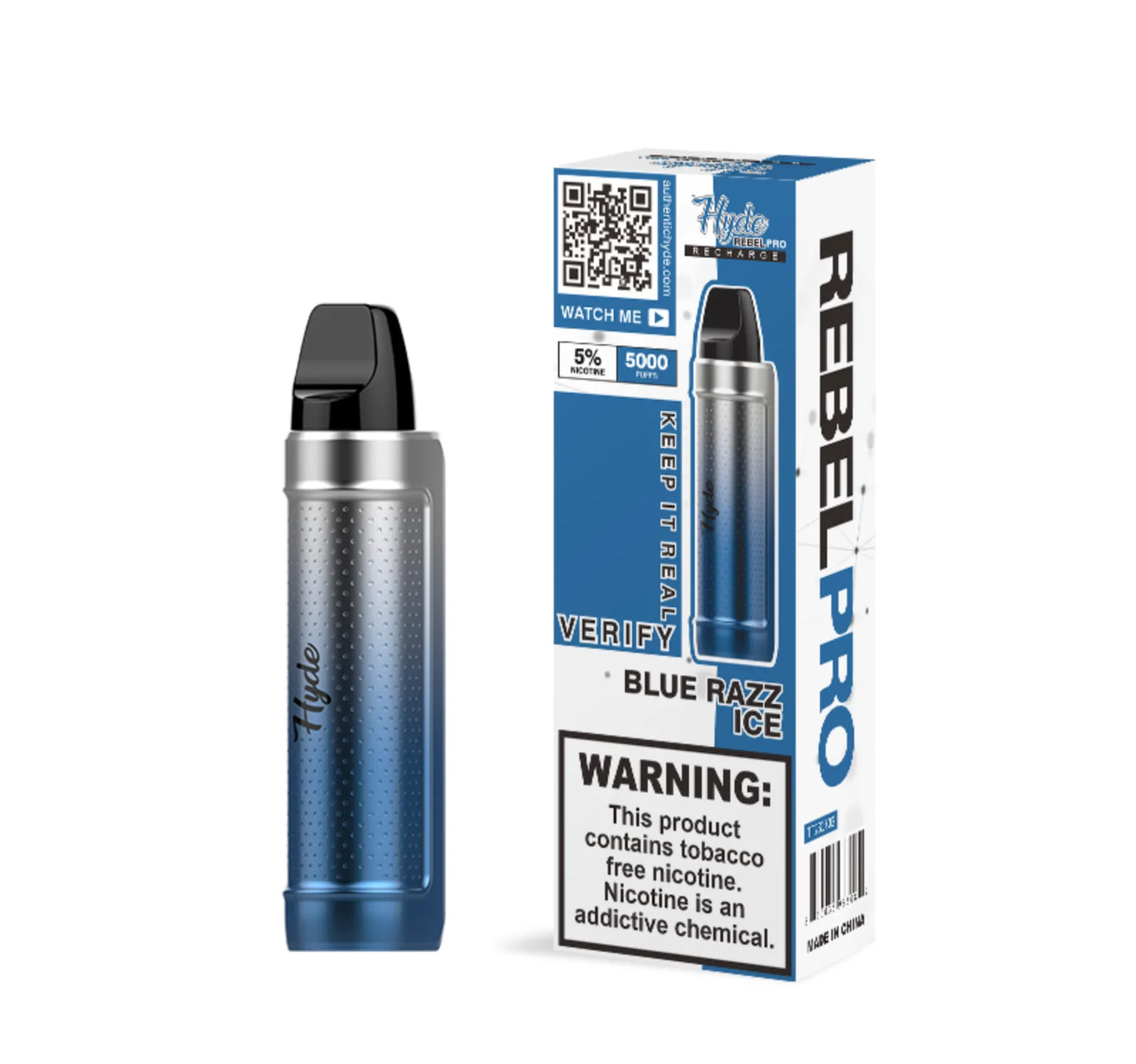 Hyde Rebel Pro Disposable Rechargeable 5000 Puffs - Blue Razz Ice