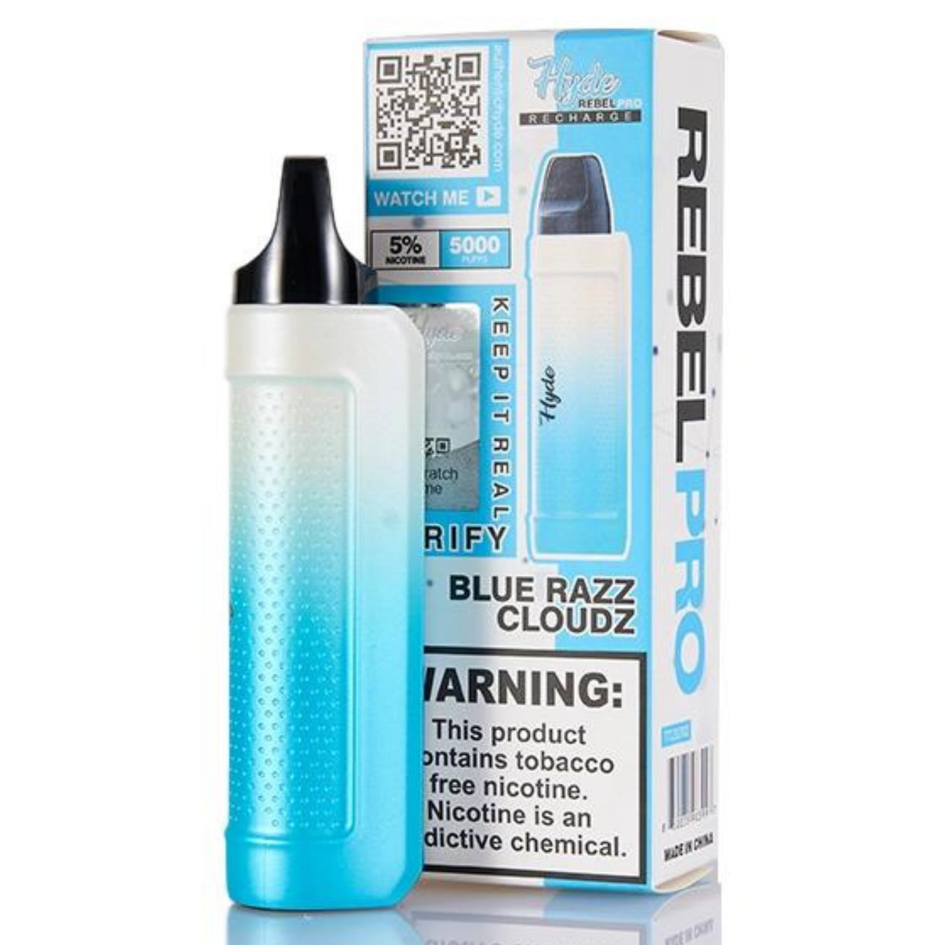Hyde Rebel Pro Disposable Rechargeable 5000 Puffs - Blue Razz Cloudz VapeDeal.com Hyde Rebel Pro Disposable Rechargeable 5000 Puffs - Blue Razz Cloudz VapeDeal.com