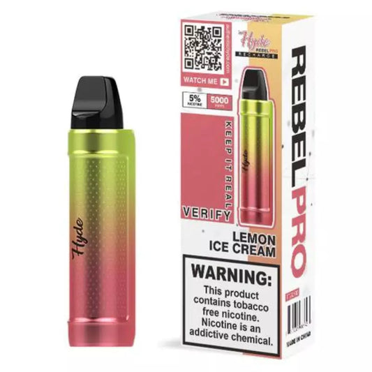 Hyde Rebel Pro Disposable Rechargeable 5000 Puffs - Lemon Ice Cream