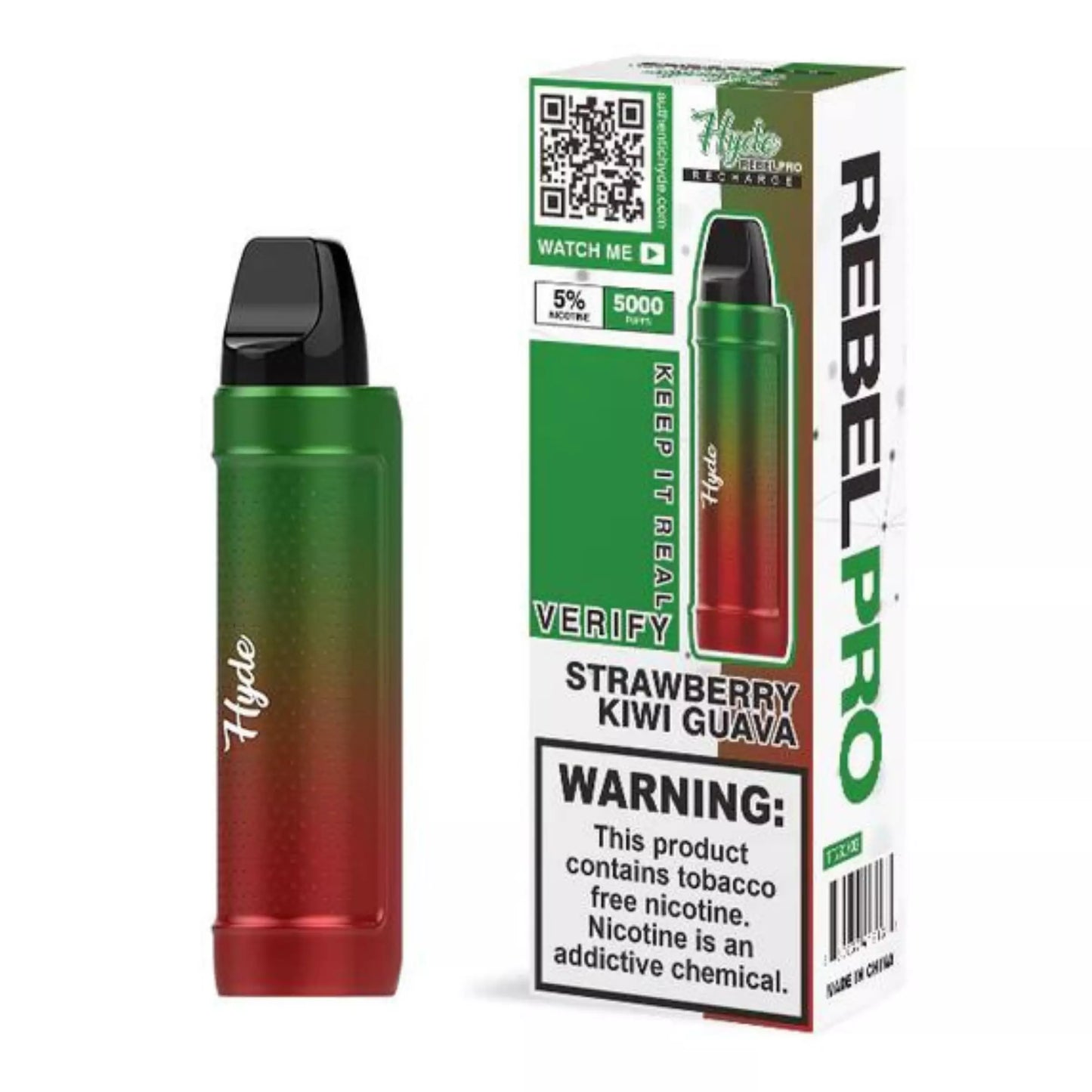 Hyde Rebel Pro Disposable Rechargeable 5000 Puffs - Strawberry Kiwi Guava