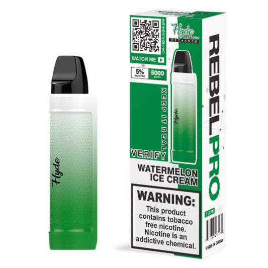 Hyde Rebel Pro Disposable Rechargeable 5000 Puffs - Watermelon Ice Cream