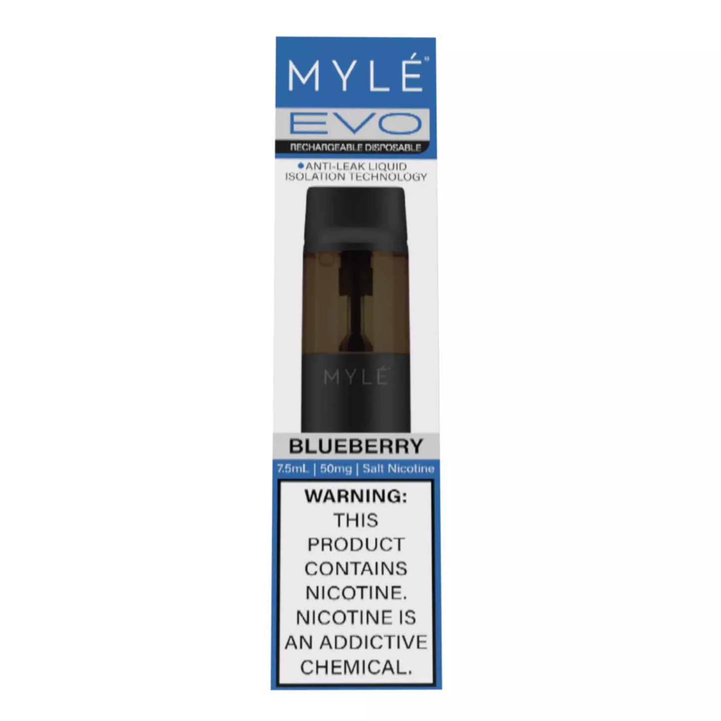 Myle Evo Rechargeable Disposable 2500 Puffs - Blueberry