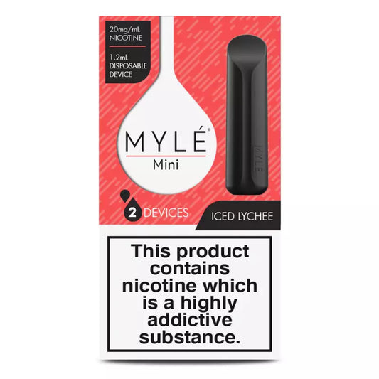 Myle Mini Disposable Pods 320 Puffs - 2 Pack Devices - Iced Lychee