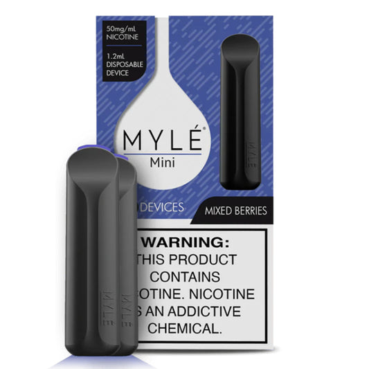 Myle Mini Disposable Pods 320 Puffs - 2 Pack Devices - Mixed Berries