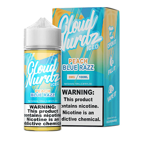 Peach Blue Razz Iced by Cloud Nurdz TFN Tobacco Free Nicotine - 100ml