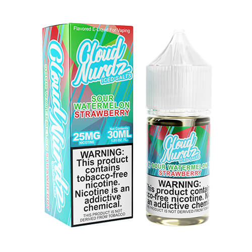 Sour Watermelon Strawberry Iced by Cloud Nurdz Salts TFN Tobacco-Free Nicotine - 30ml