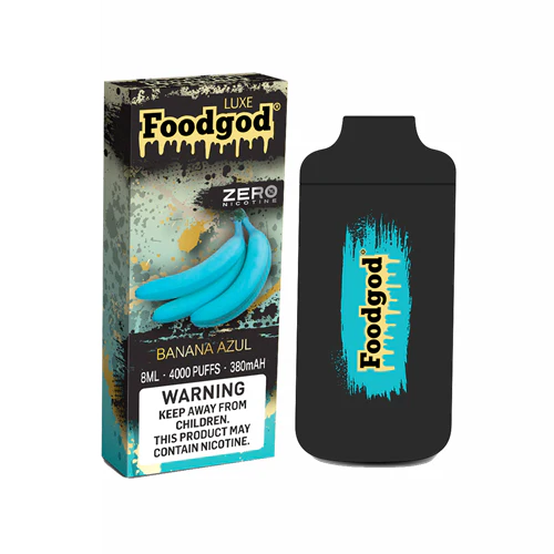 Foodgod Luxe Zero Nicotine Disposable 4000 Puffs 0% Nicotine Free - Banana Azul